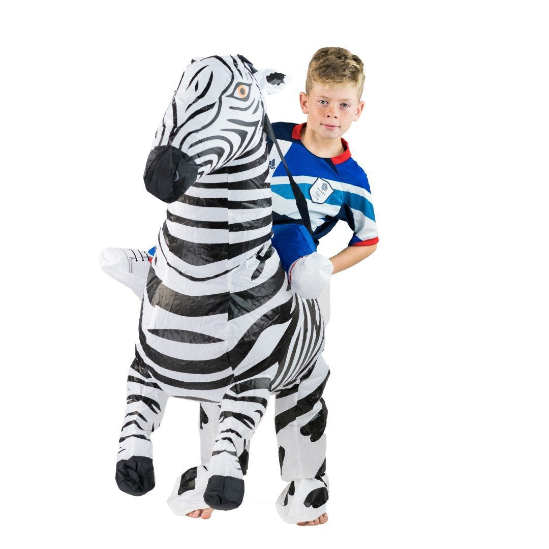 Aufblasbares Zebra Kostüm für Kinder