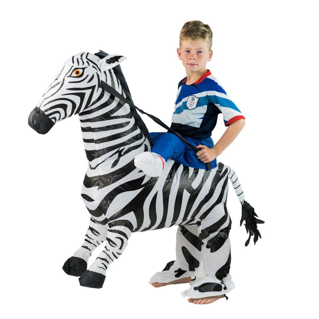 Aufblasbares Zebra Kostüm für Kinder