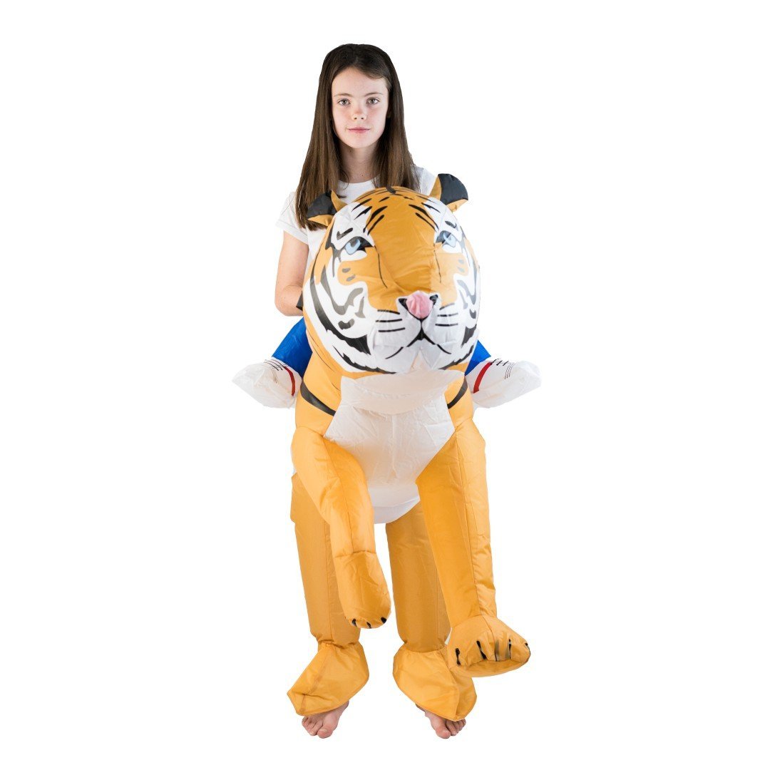 Aufblasbares Tiger Kostüm für Kinder