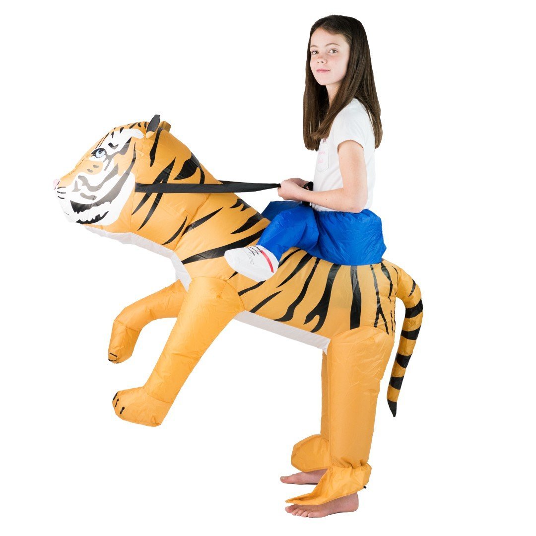 Aufblasbares Tiger Kostüm für Kinder