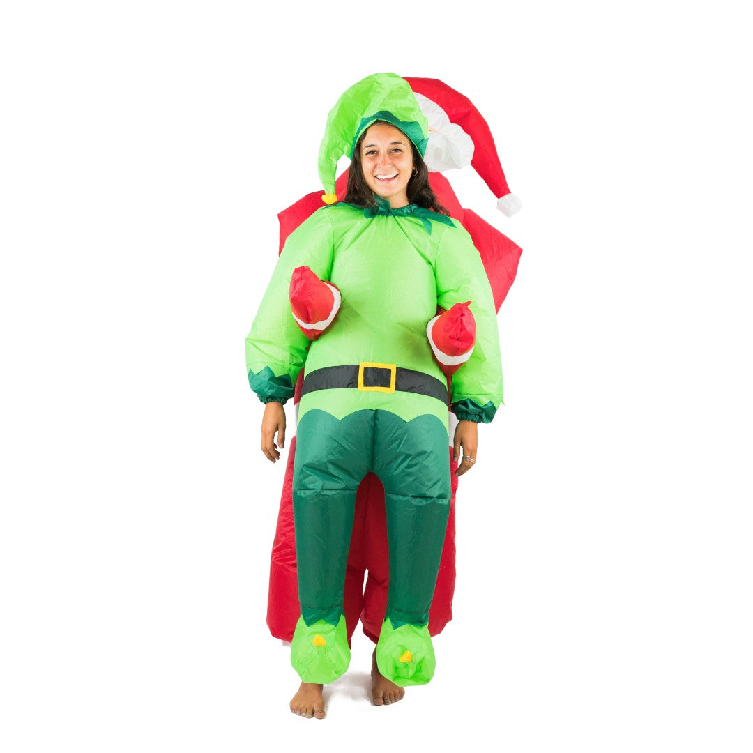 Erwachsenen aufblasbares Weihnachtsman und Elfen Kostüm